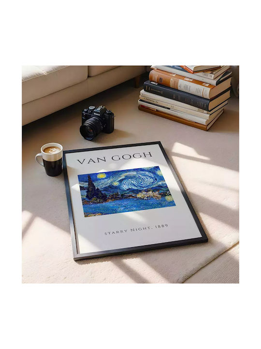 Πόστερ & Κάδρο Van Gogh Starry Night Art003 30x40cm Μαύρο Ξύλινο Κάδρο Πόστερ