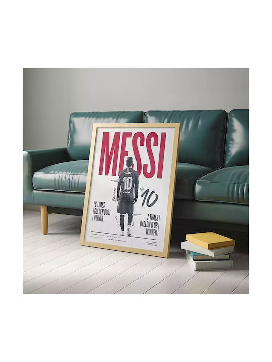 Leo Messi Рамка Дърво 30x40см