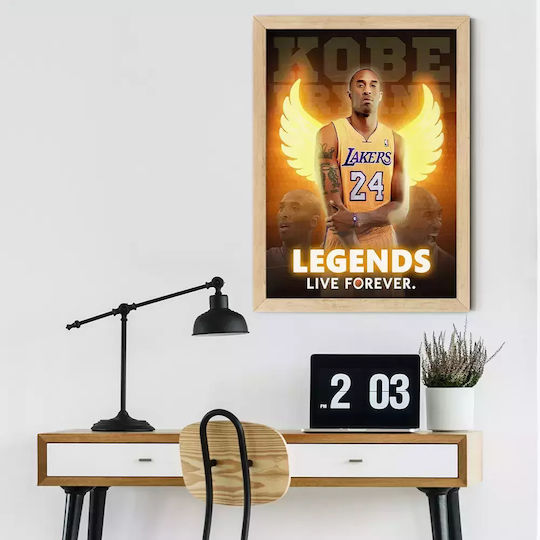 Nba - Kobe Bryant S Frame Wooden 30x40cm
