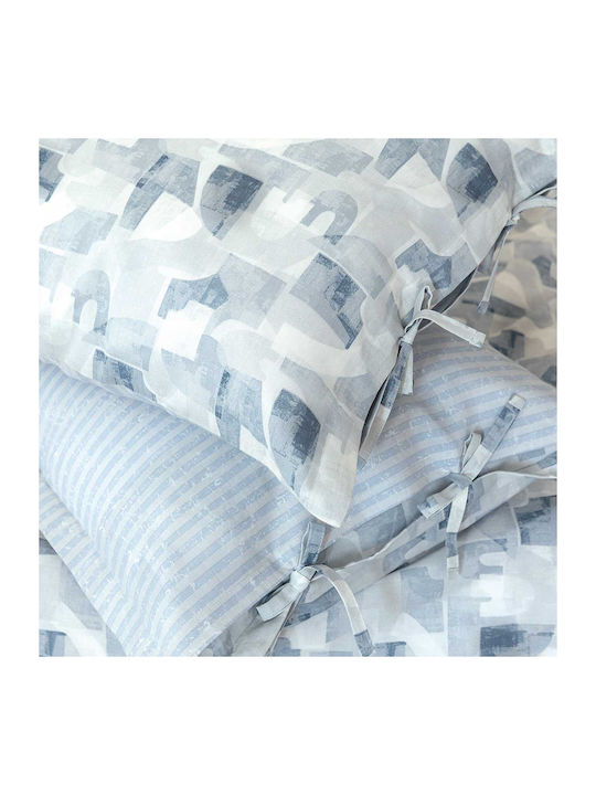Palamaiki Duvet Cover Set Queen with 2 Pillowcases 240x250 Es104 Blue