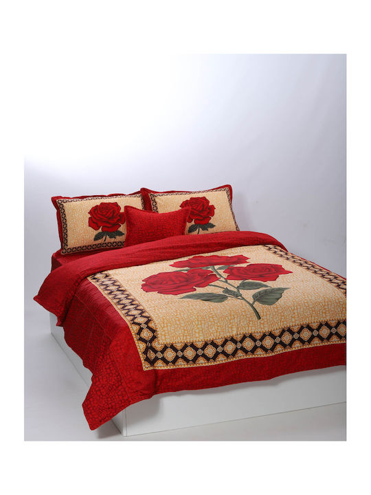 Silk Fashion Duvet Cover Set Cotton Single with Pillowcase & 1 Sheet 160x240 Joy Orange