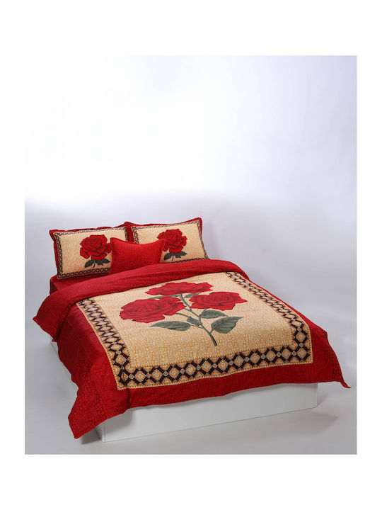 Silk Fashion Duvet Cover Set Cotton Single with Pillowcase & 1 Sheet 160x240 Joy Orange