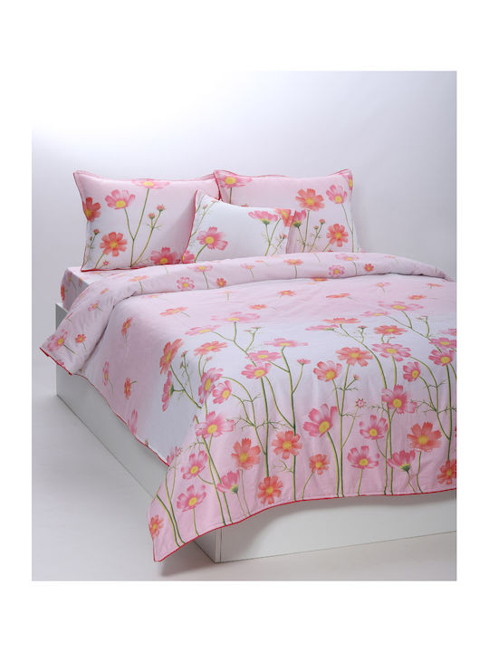 Silk Fashion Duvet Cover Set Cotton Single with Pillowcase & 1 Sheet 160x240 Joy Pink