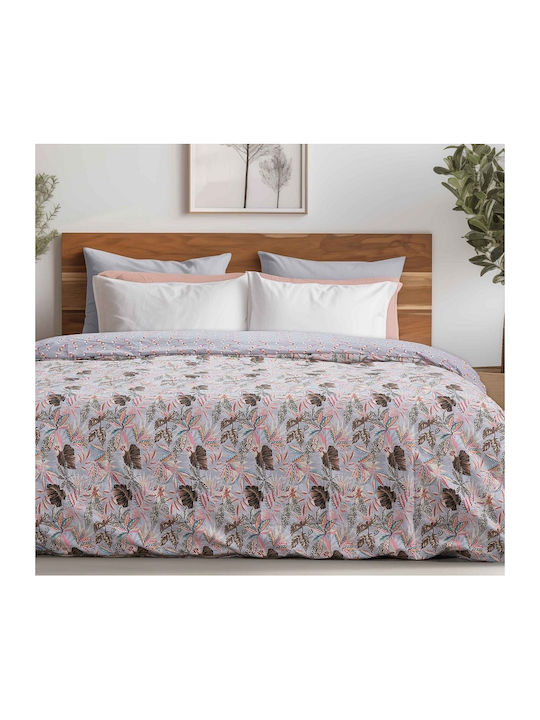 Madi Bettbezug-Set Übergröße mit 2 Kissenbezügen 220x240 Buds Gray