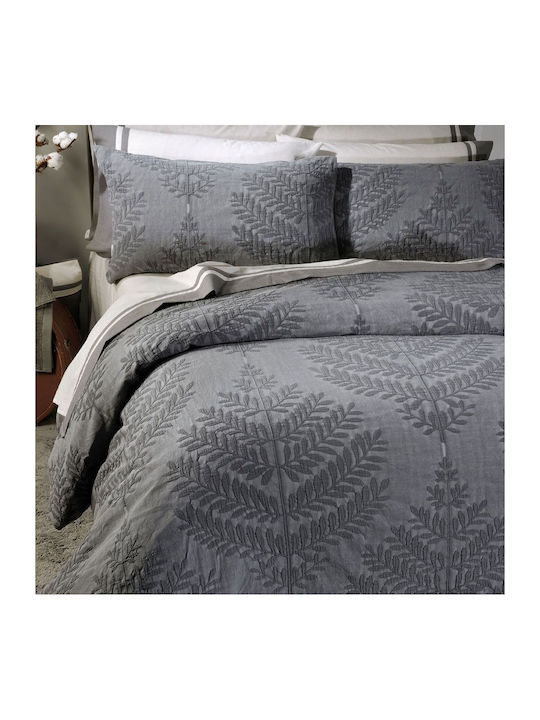 Down Town Home Duvet Cover Set Cotton Satin Queen with 2 Pillowcases 250x260 Pacific 383 Grey