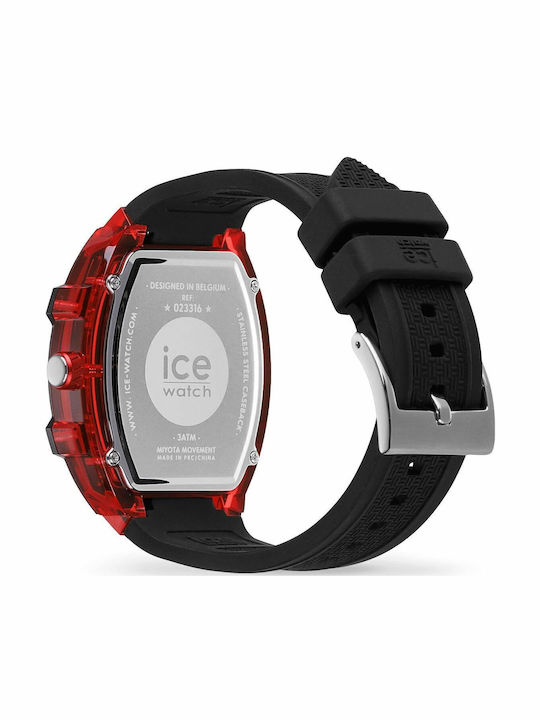 Ice Ανδρικό Ρολόι 40mm Μπαταρίας με Μαύρο Καουτσούκ Λουράκι