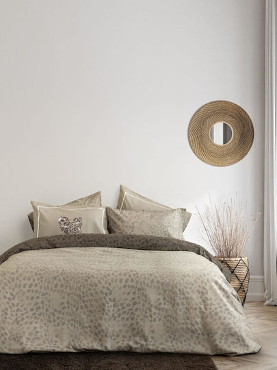 Nima Bettbezug-Set Flanell Einzelbett mit Kissenbezug 160x240 Sylvan Beige