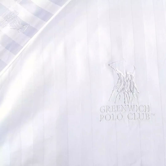 Greenwich Polo Club Duvet Cover Set Cotton Queen with 2 Pillowcases 220x240 White