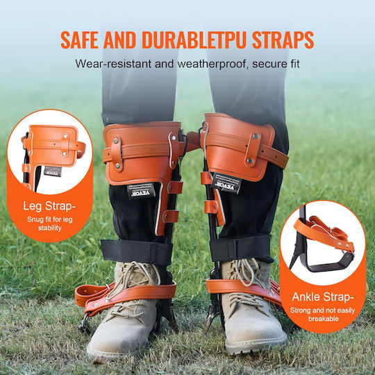 Vevor Tree Climbing Spikes Climbing Spurs Alloy Steel Arborist Equipment Orange