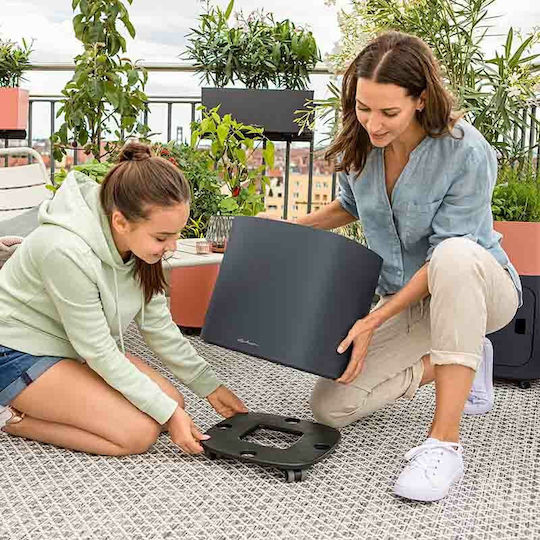 Lechuza Blumentopfständer Kunststoff Schwarz mit Rädern 31cmx31cmcm.