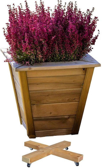 Showood Βάση Γλάστρας Ξύλινη με Ρόδες 40x40εκ.