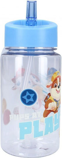 Paw Patrol Kinder Trinkflasche Paw Patrol Kunststoff mit Stroh Paw 450ml