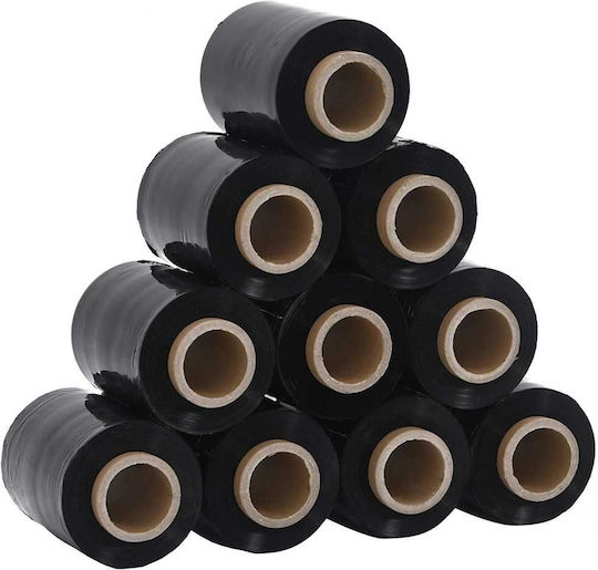 vidaXL Stretch Film 10cm x 300m Μαύρο 10τμχ