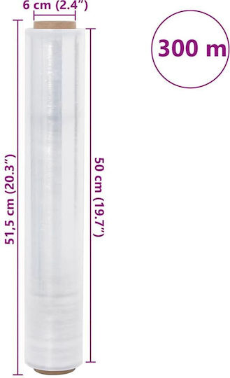 vidaXL Stretch Film 50cm x 300m Διάφανο 6τμχ