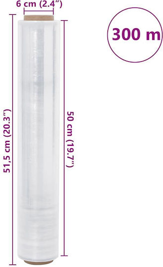 vidaXL Stretch Film 50cm x 300m Διάφανο 6τμχ