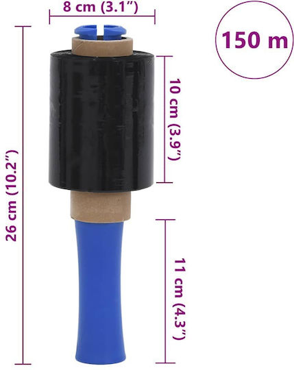 Vidaxl Stretch Films 50 Τμχ Μαύρο 23 Μm 10 Cm X 150 M Μαύρο