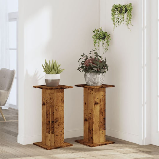 vidaXL Pflanzenständer Holz Beige 30cmx30cmx60cmcm. 2Stück