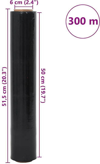 vidaXL Black Stretch Film 50cm x 300m 2pcs