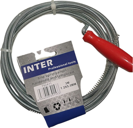 Inter Steel Drain Unblockers 3m with Maximum Unclogging Thickness 5.5mm