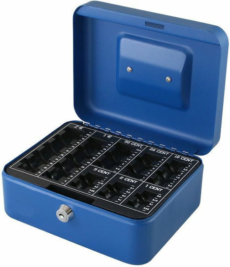 Black Red Cash Box with Lock Blue CB802