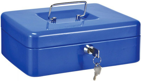 Alco Cash Box with Lock Blue Metallic 8430-BL