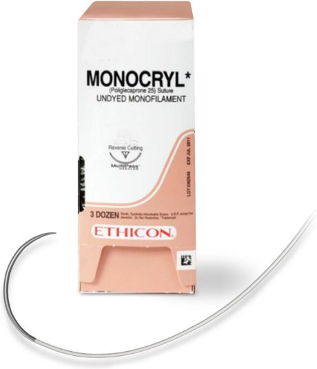 Ethicon Monocryl 3/0 Ράμματα Με Βελόνα 19mm