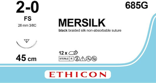 Ethicon Mersilk 2/0 Surgical Suture 26mm Με βελόνα 26mm W321H