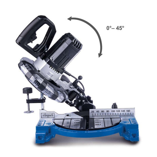 Scheppach Miter Saw Electric with Power 1500W, Laser Guide & Cutting Disc Diameter 210mm