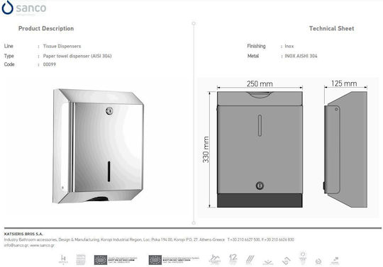 Sanco Extra Comfort Holder Manual Silver 099-A90