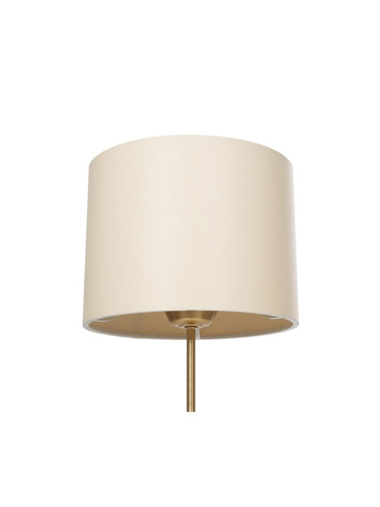 GloboStar Wiz Metal Table Lamp for Socket E27 with Beige Shade and Gold Base
