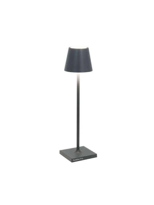 Zafferano Poldina Metall Tischlampe LED mit Schwarz Schirm und Basis