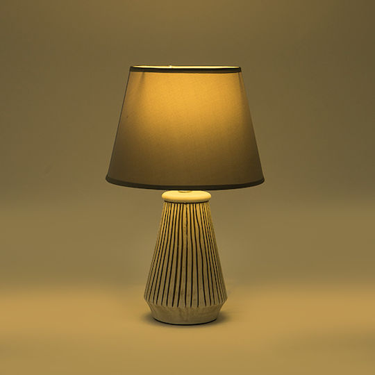 Eurolamp Κεραμικό Πορτατίφ για Ντουί E14 με Γκρι Καπέλο και Λευκή Βάση Eurolamp Κεραμικό Πορτατίφ για Ντουί E14 με Γκρι Καπέλο και Λευκή Βάση