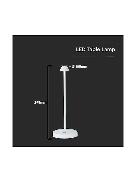 V-TAC Lămpi De Masă Metalice Led Încorporat Cu Abajur Alb Și Bază