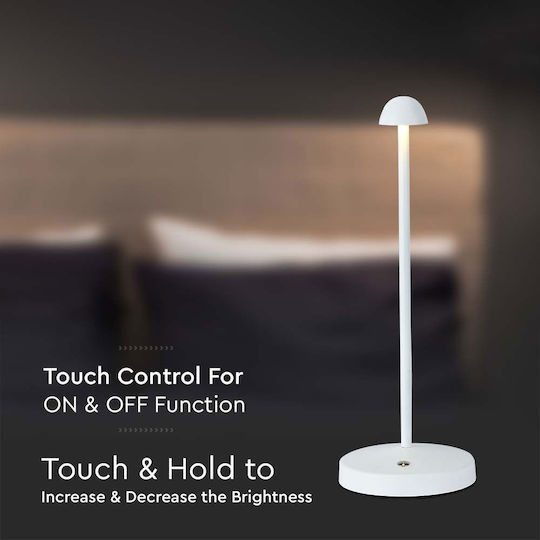 V-TAC Metallisches Tischlampen LED mit Weißem Hut und Basis