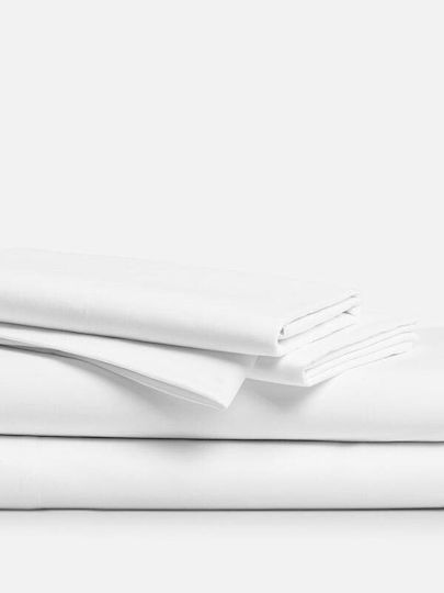 Sunshine Festos Hotel Sheet White Semi-Double 180x270cm 100% Cotton 1pcs