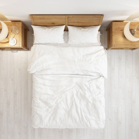 Astron Italy Percalle Hotel Sheets White Single 160x250cm Cotton & Polyester