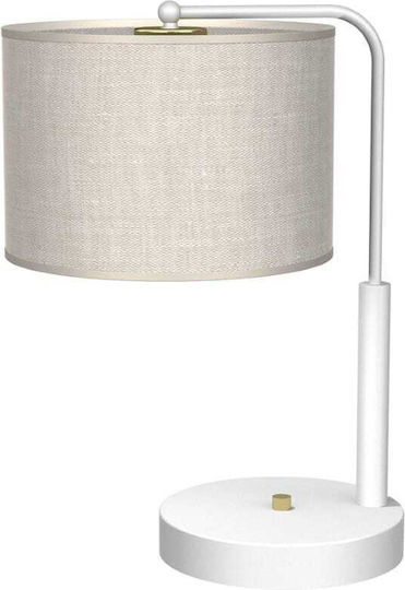 Eko Light Lino Metal Lampă de masă pentru Soclu E27 cu Abajur Alb și Bază