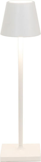Zafferano Poldina Metal Lampă de masă LED cu Abajur Alb și Bază