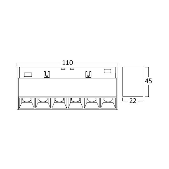 Braytron LED Γραμμικό Φωτιστικό Οροφής 6W Θερμό Λευκό