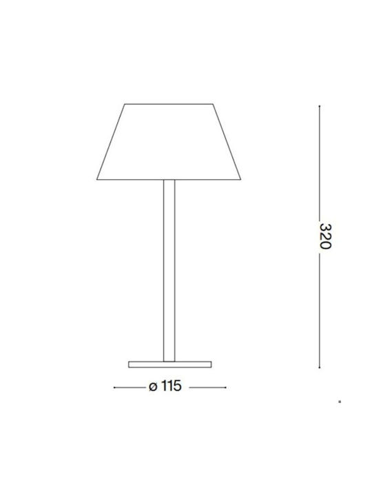 Ideal Lux Metal Table Lamp LED with Brown Shade and Base