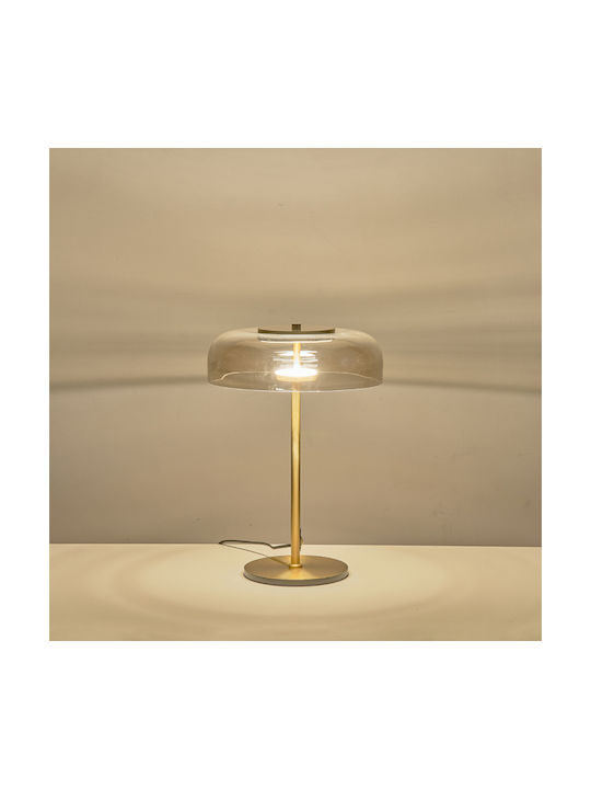 Eurolamp Lobby Metall Tischlampe LED mit Gold Schirm und Basis