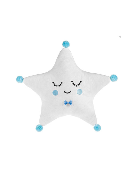 Decorative Pillow Star Pattern Sky Embroidery White 36x36 Cm