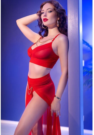 Chilirose Sexy Στολή Κόκκινη