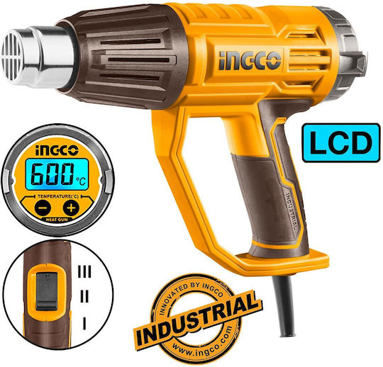 Ingco COSLI250801E Heißluftpistole mit Temperaturregelung bis zu 300°C