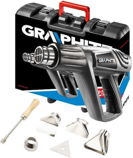 Graphite Πιστόλι Θερμού Αέρα 2000W με Ρύθμιση Θερμοκρασίας εως και 550°C