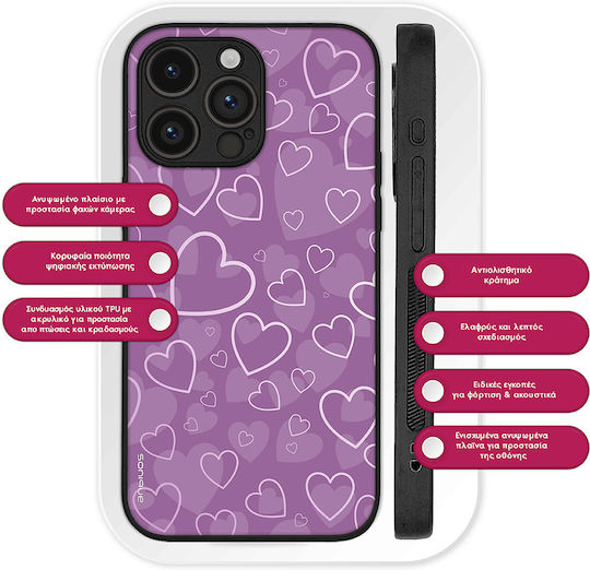Калъф Sonique Heart Series за Realme 12 5G Realme 12x Лилав