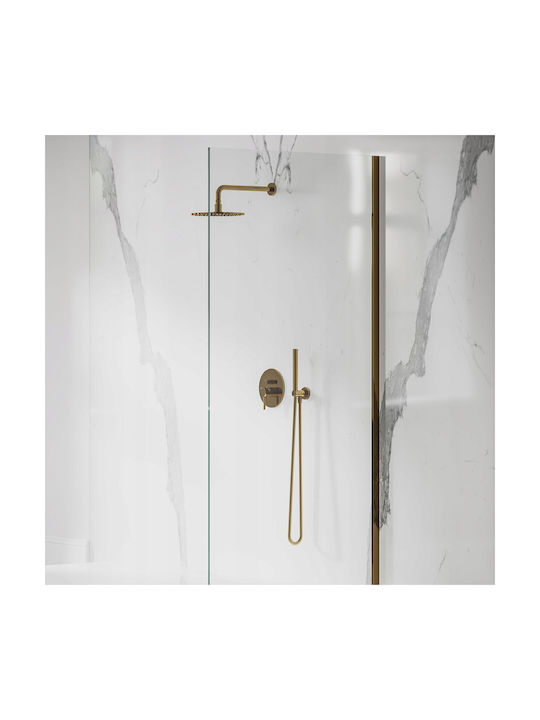 Omnires Set Mischer & Duschkopf für Wandmontage für Dusche Gold