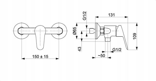 KFA Built-in Faucet Mixer for Shower Silver