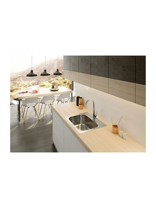 Deante Drop-In Sink Inox with Faucet W50xD60cm Silver