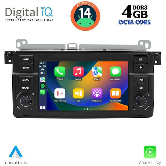 Digital IQ Auto-Audiosystem für BMW E46 1998-2005 (Bluetooth/USB/AUX/WiFi/GPS/Apple-Carplay/Android-Auto) mit Touchscreen 7"